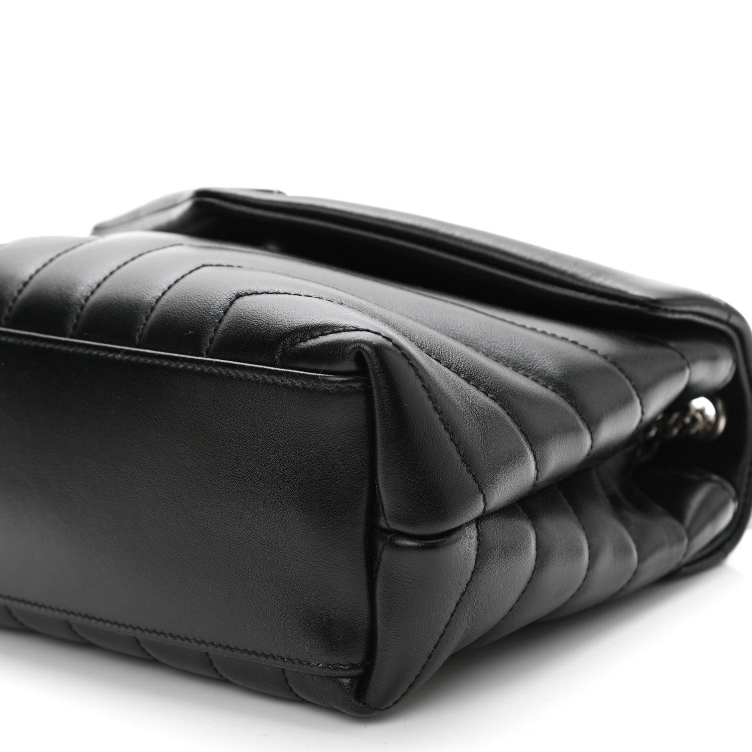 Saint Laurent Calfskin Y Quilted Monogram Small Loulou Chain Satchel Black 10 of 10