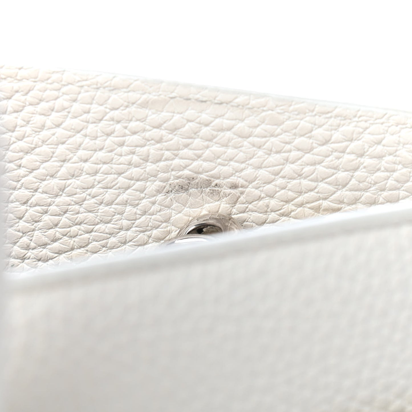 Grained Calfskin Small Sac De Jour Dove White