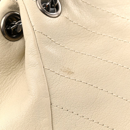 Saint Laurent Vintage Lambskin Chevron Monogram Large Nolita Crema Soft 13 of 14