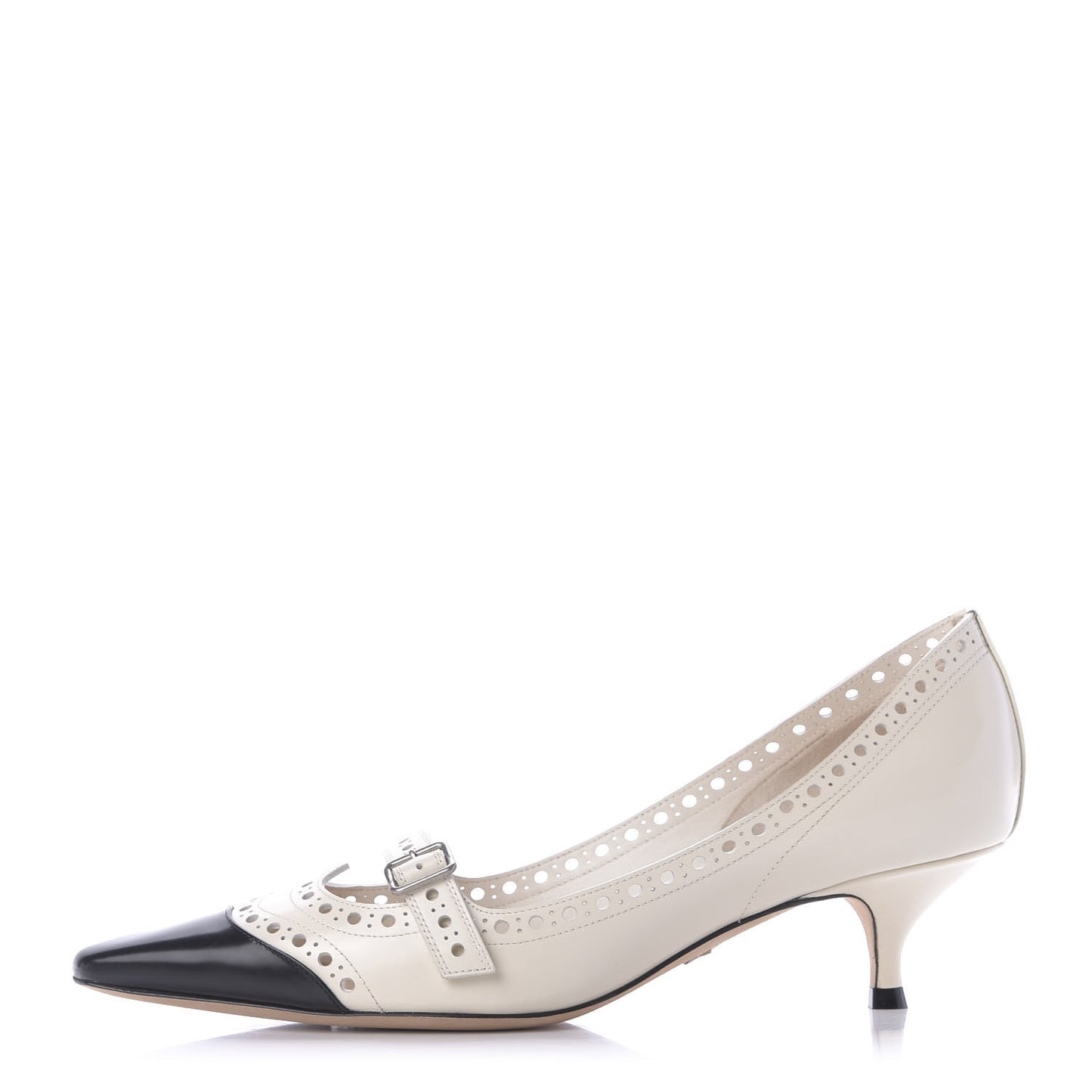 Brushed Calfskin Spectadior 45mm Pumps 36.5 Black Off White