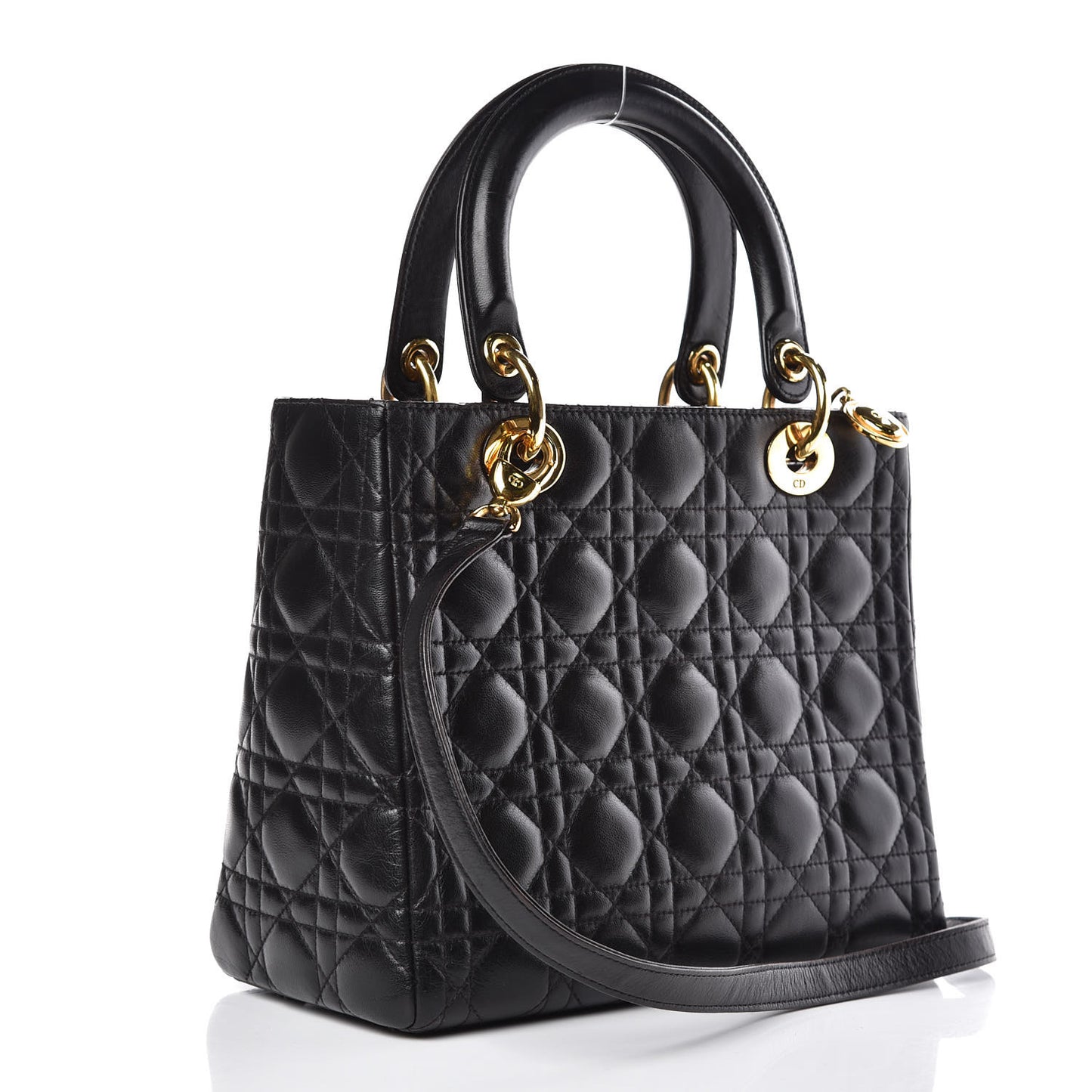 Lambskin Cannage Medium Lady Dior Black