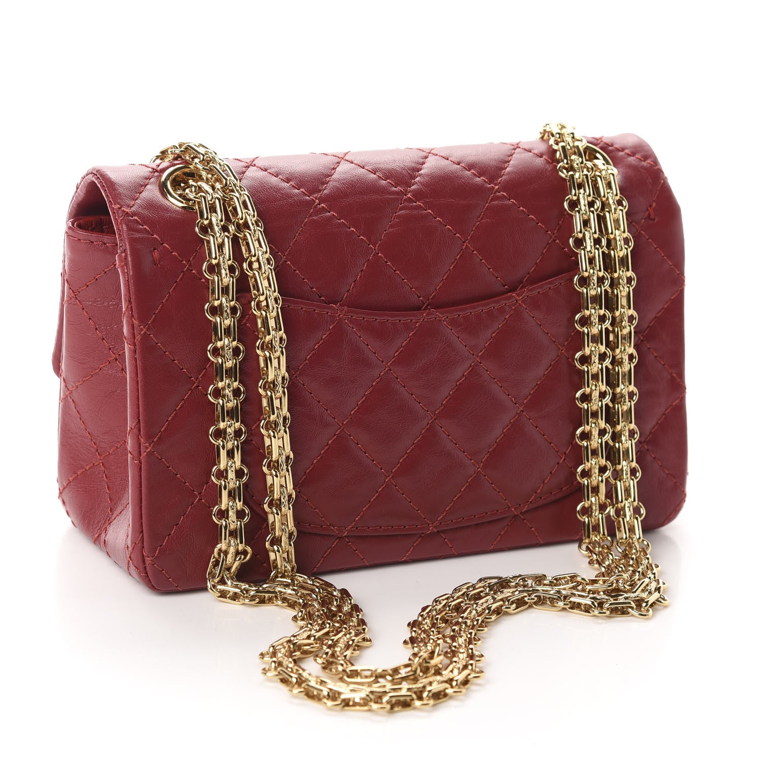Chanel Aged Calfskin Quilted 2.55 Reissue Mini Flap Red 3 of 11