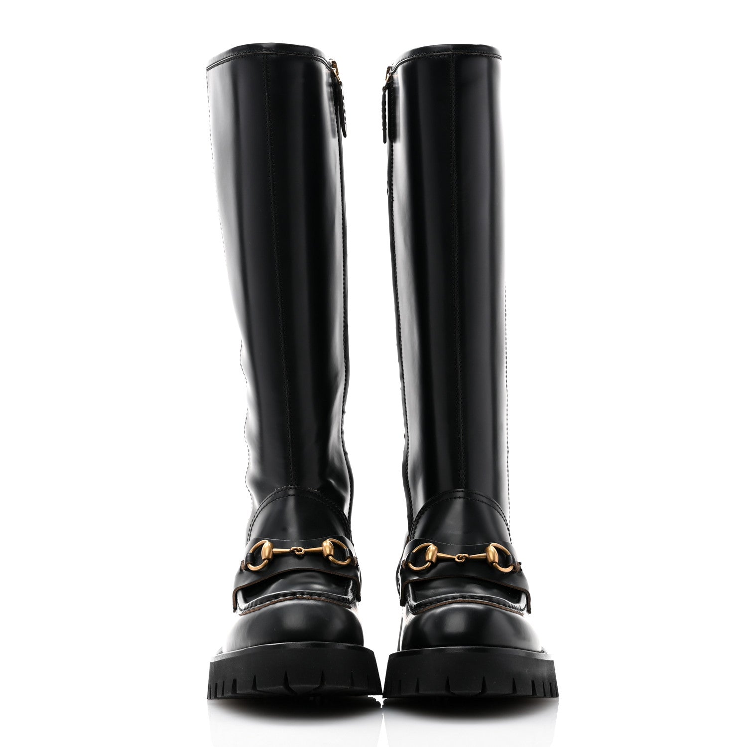 Gucci Cordovan Lux Harald Horsebit Knee High Boots 40 Black 2 of 9