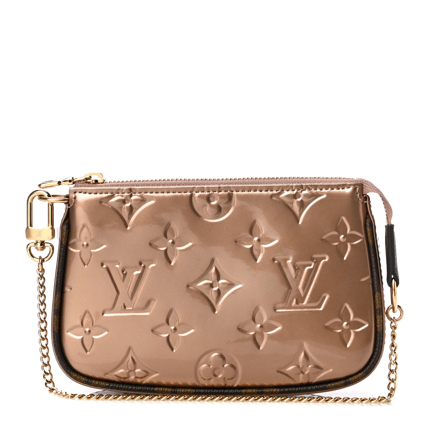 Metallic Vernis Mini Pochette Accessories Rose Gold