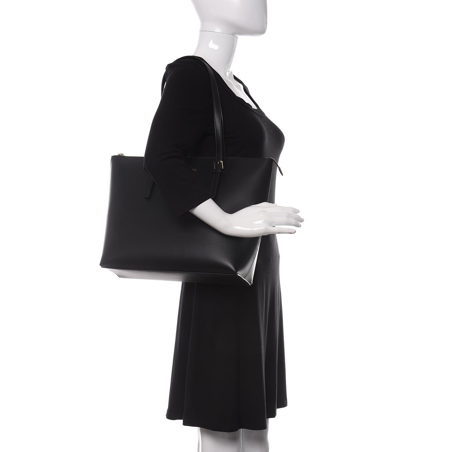 Calfskin Shopping Tote Black