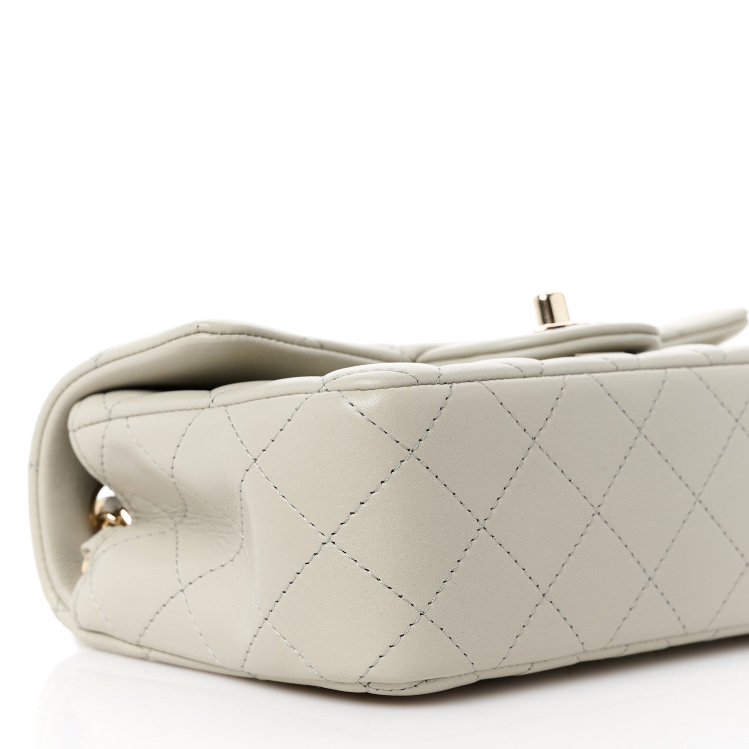 Chanel Lambskin Quilted Mini Rectangular Flap Grey 10 of 12