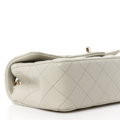 Chanel Lambskin Quilted Mini Rectangular Flap Grey 10 of 12