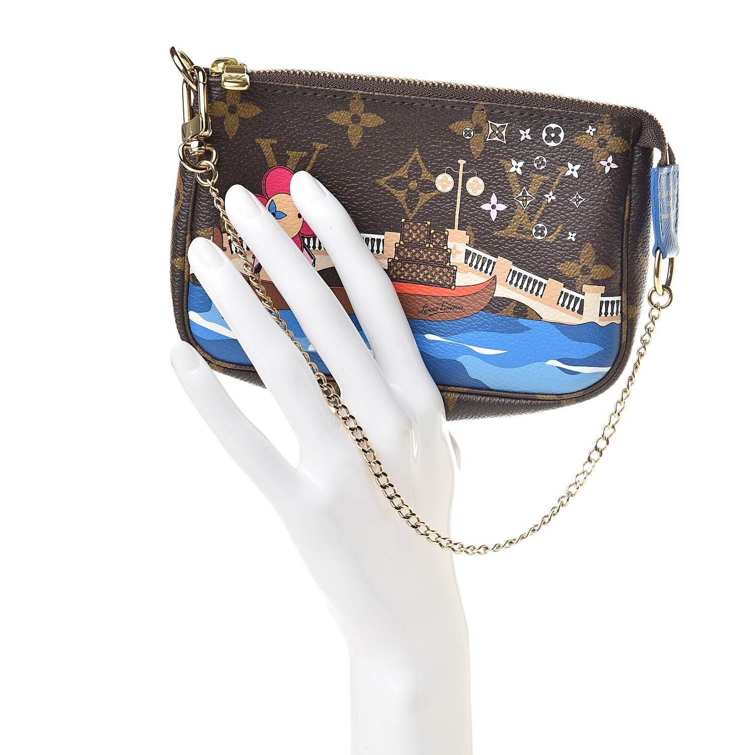 Louis Vuitton Monogram 2019 Christmas Animation Mini Venice Pochette Accessories Blue 2 of 8