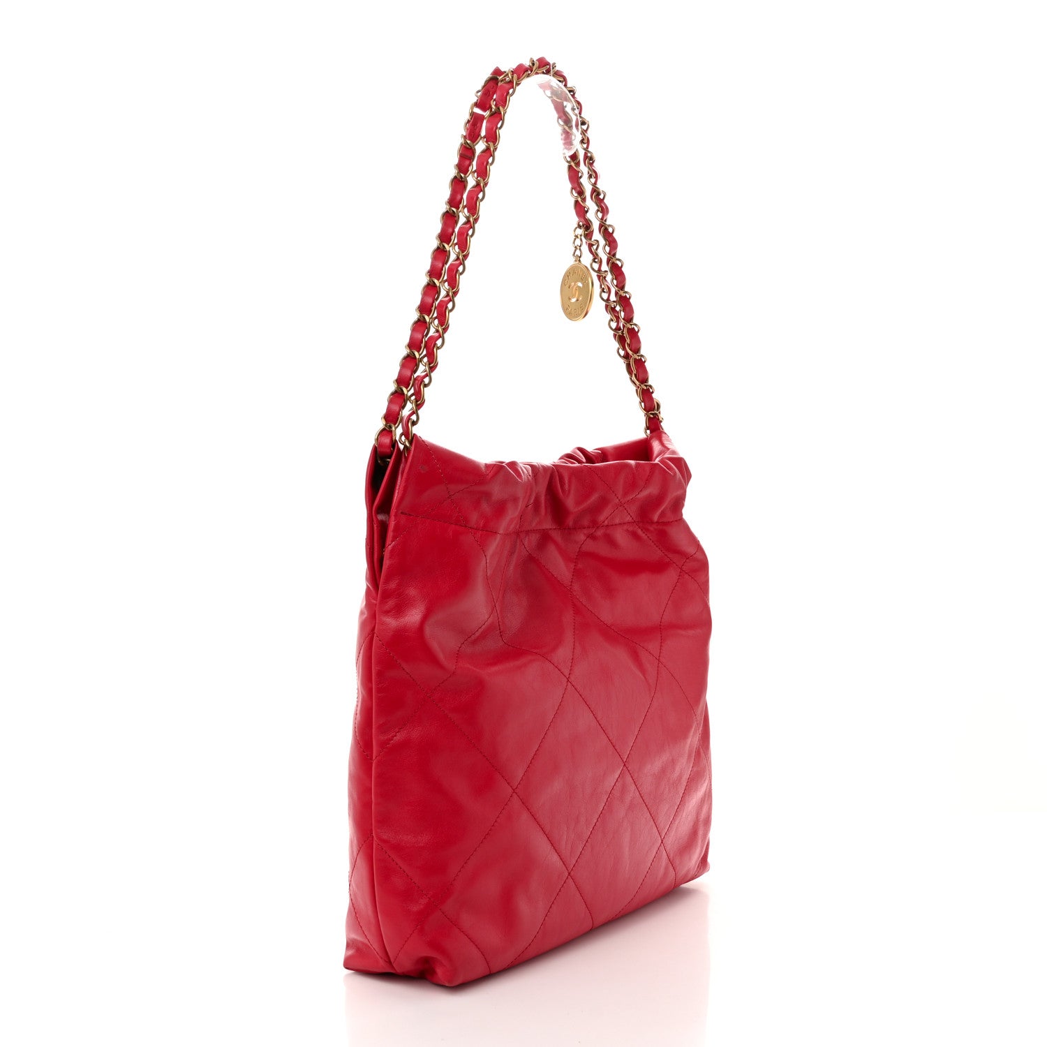 Chanel Shiny Calfskin Quilted Small Chanel 22 Red 4 of 12