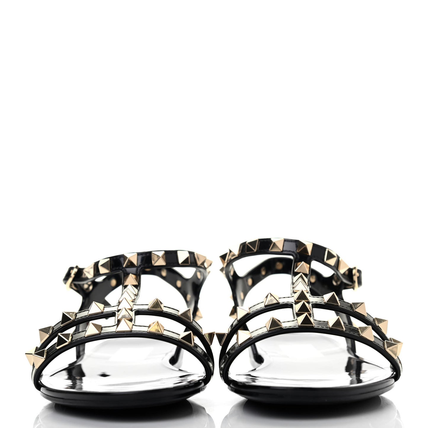 PVC Jelly Rockstud Caged Sandals 37 Black