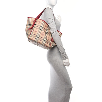 Burberry Haymarket Check Small Canterbury Tote Military Red 4 of 14