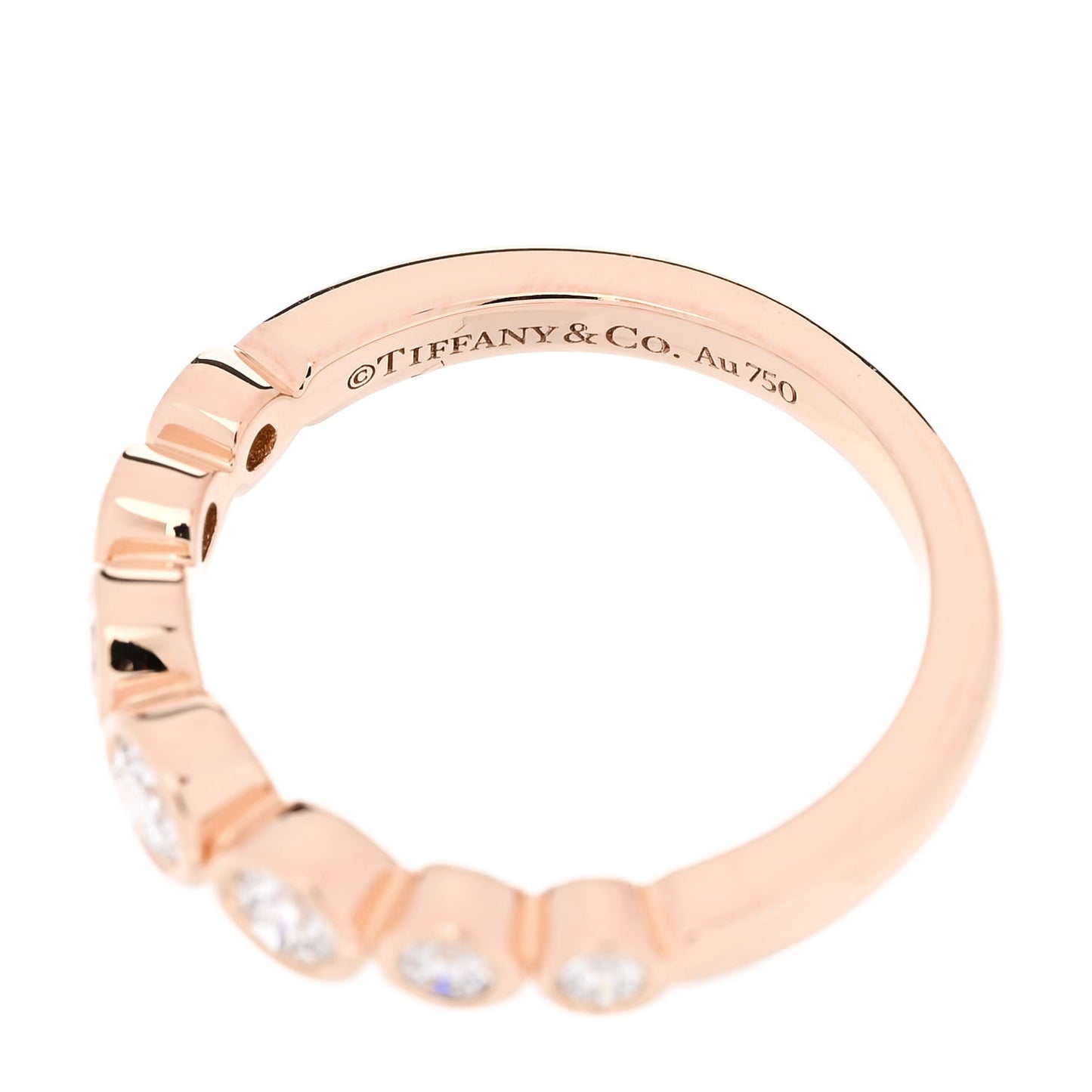 18K Rose Gold Diamond Jazz Graduated Band Ring 47 4