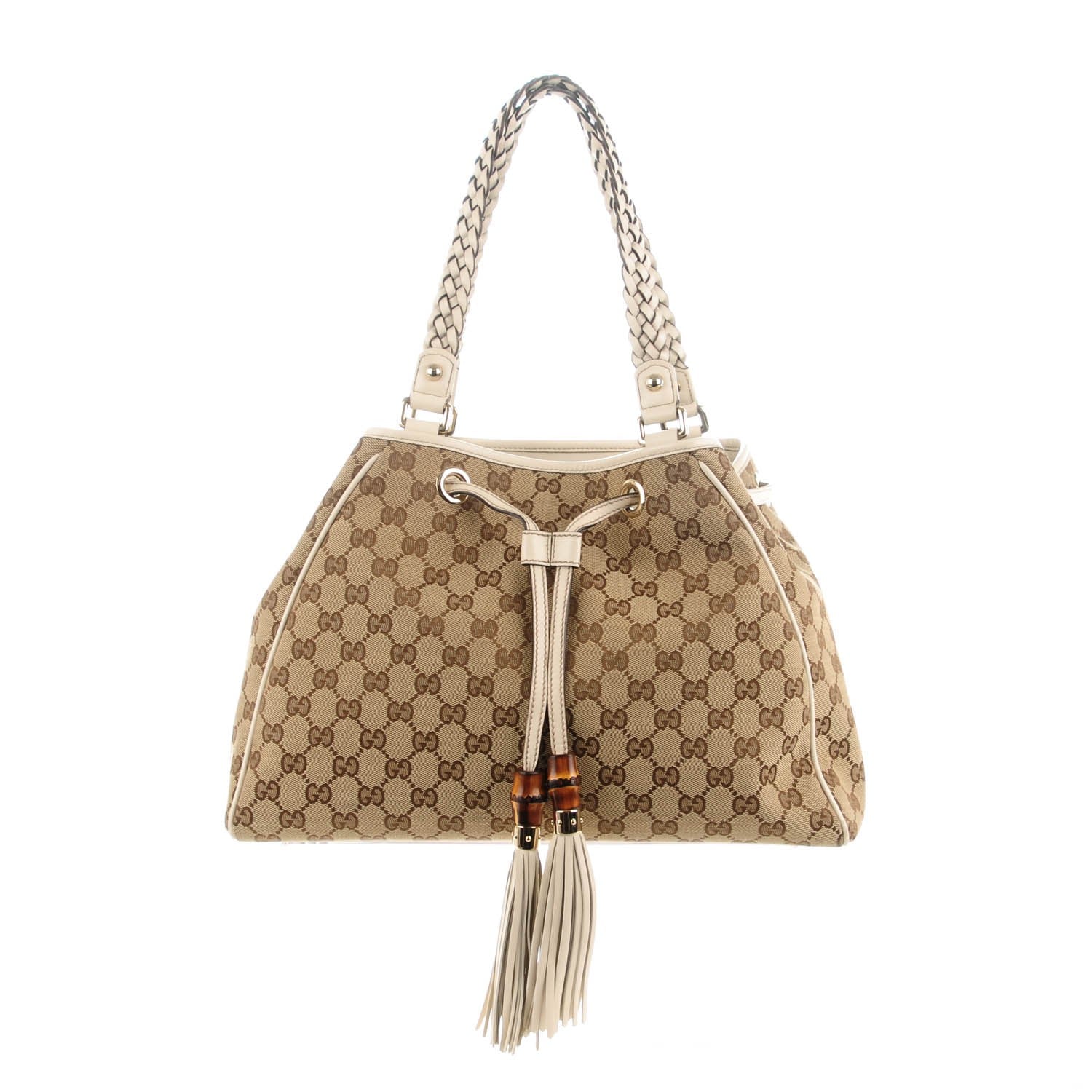Gucci Monogram Medium Peggy Braided Tote Off White 1 of 7