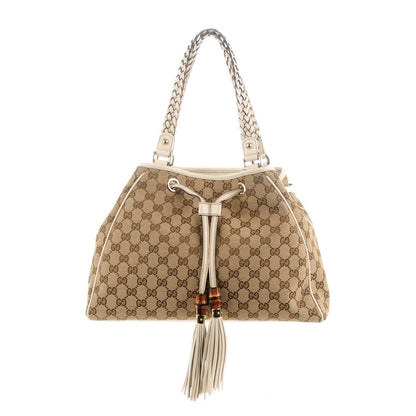 Gucci Monogram Medium Peggy Braided Tote Off White 1 of 7