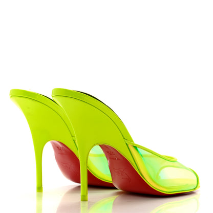 Christian Louboutin PVC Just Arch 100 Slide Sandals 37.5 Neon Yellow 4 of 9