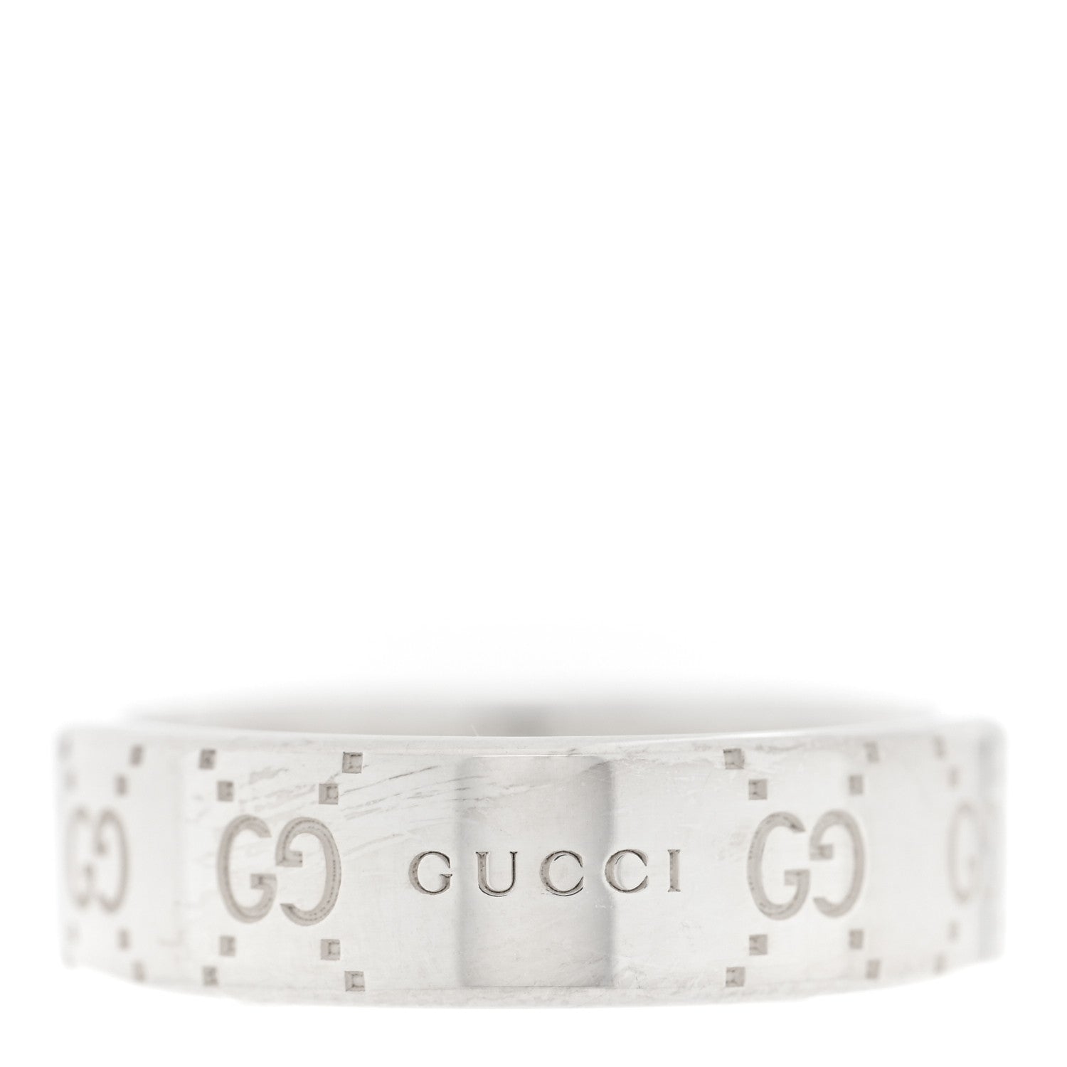 Gucci Sterling Silver Narrow GG Band Ring 54 7 1 of 4