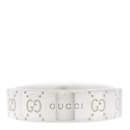 Gucci Sterling Silver Narrow GG Band Ring 54 7 1 of 4
