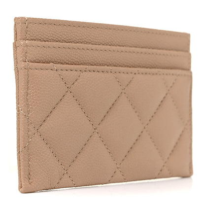 Chanel Caviar Quilted Crystal Card Holder Beige 3 of 12