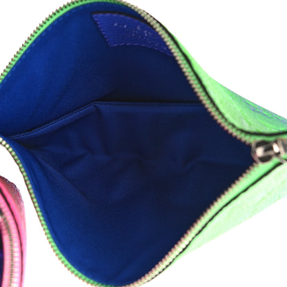 Louis Vuitton Taurillon Illusion Trio Pouch Bleu Rose 5 of 12