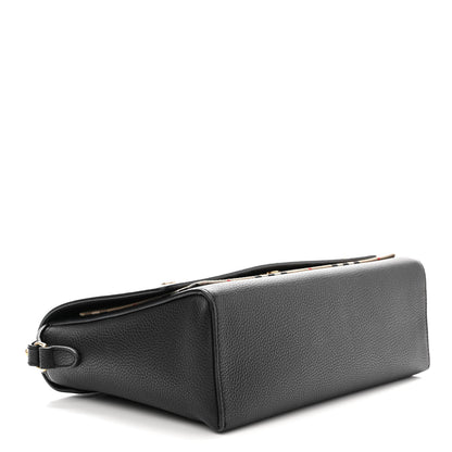 Burberry Grainy Calfskin Vintage Check Note Crossbody Bag Black 4 of 12