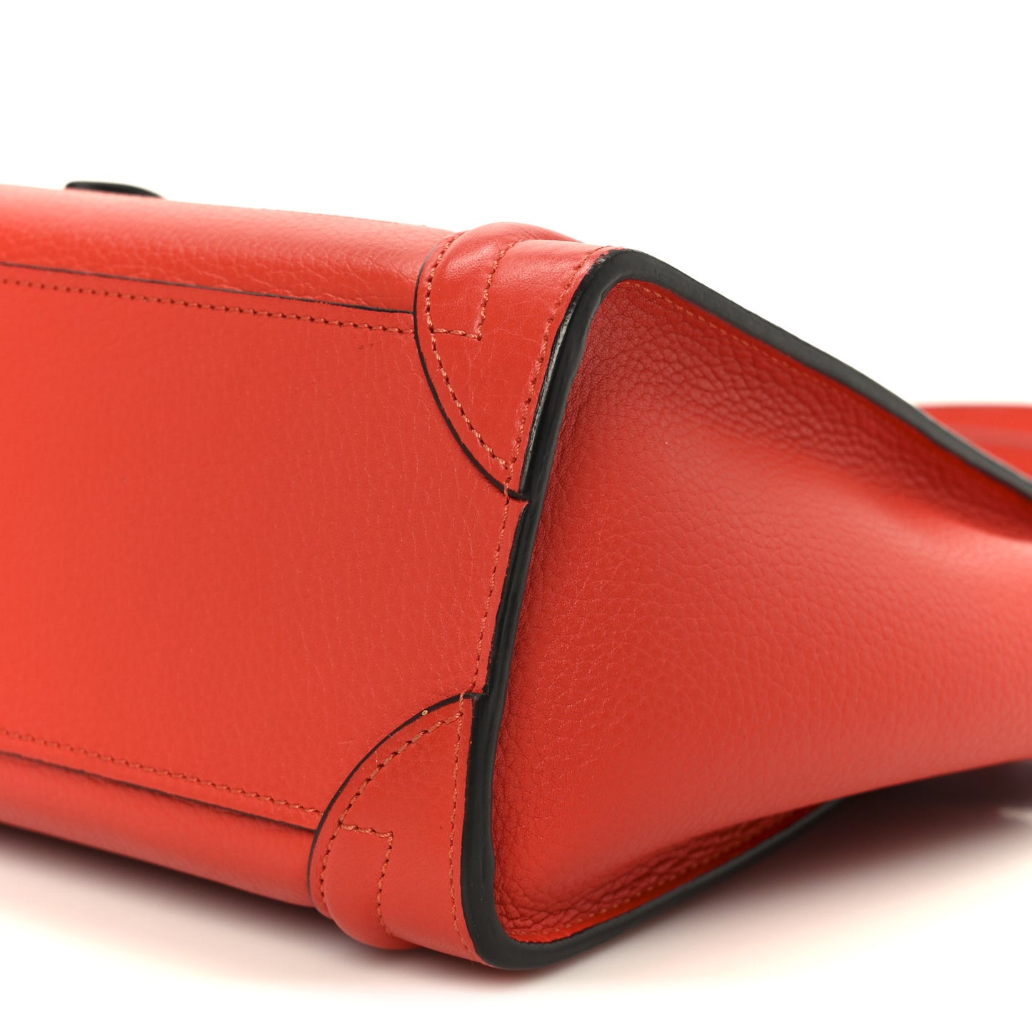 Drummed Calfskin Nano Luggage Vermillion