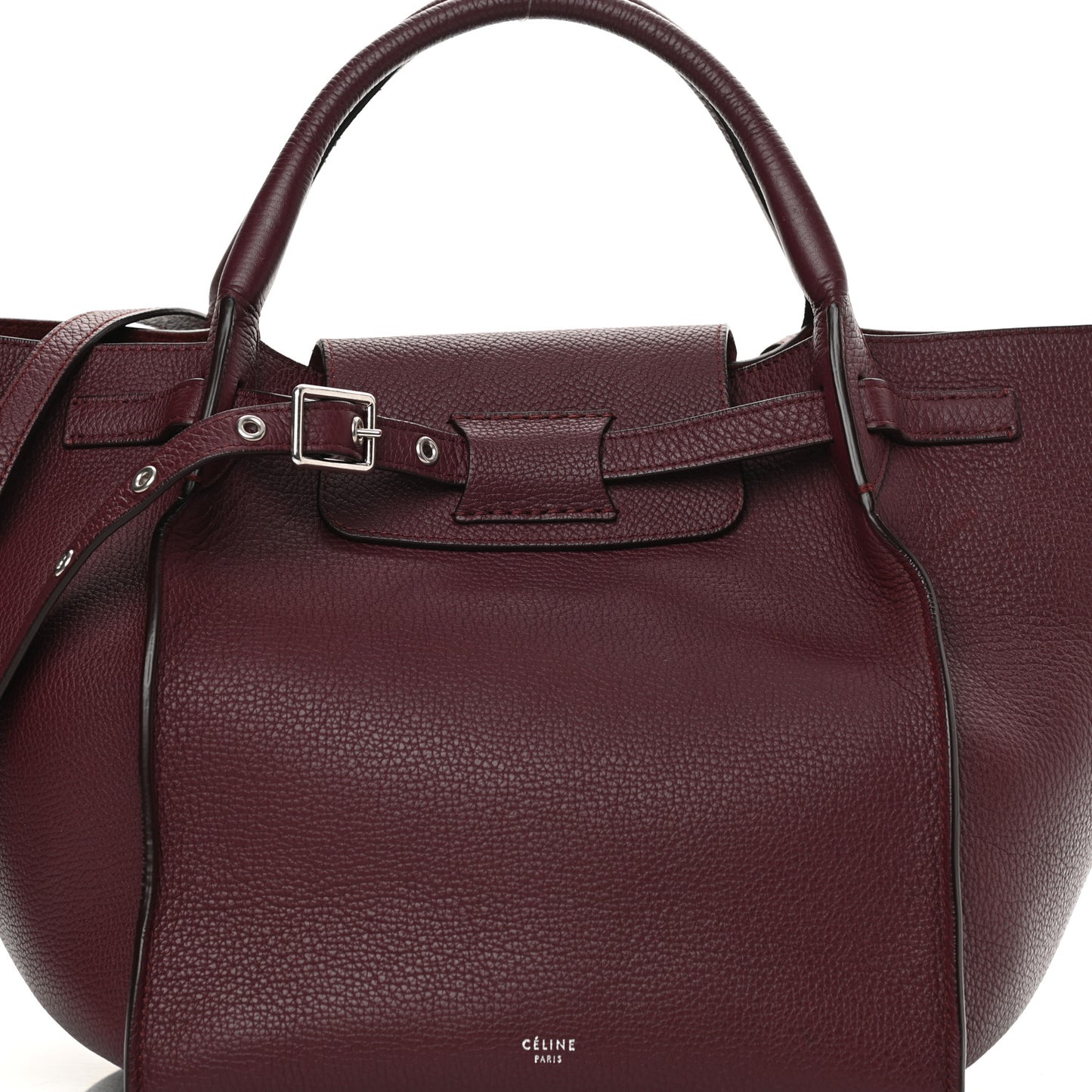 Supple Grained Calfskin Small Big Bag Wine