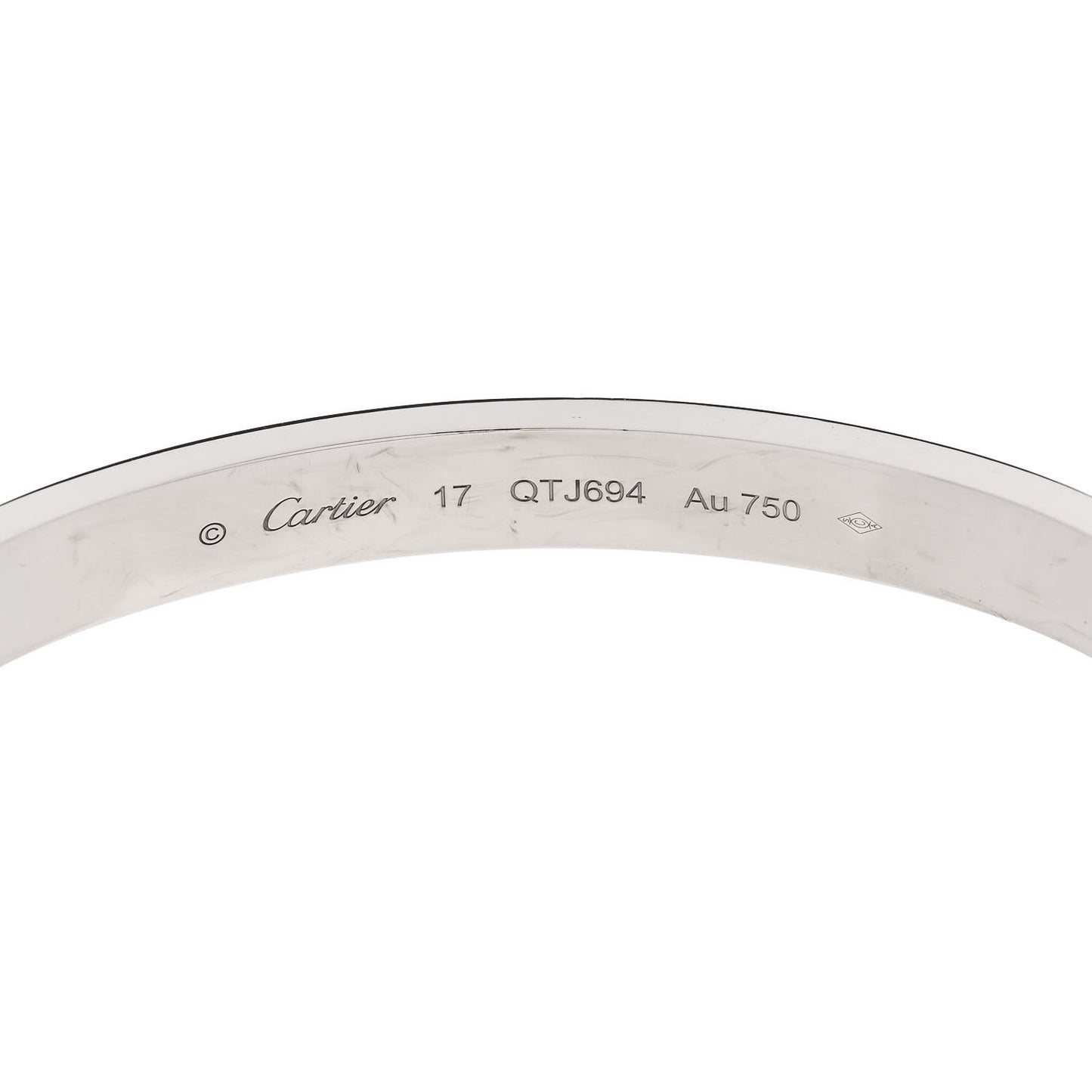 18K White Gold LOVE Bracelet 17