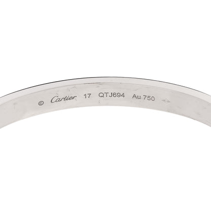Cartier 18K White Gold LOVE Bracelet 17 5 of 8