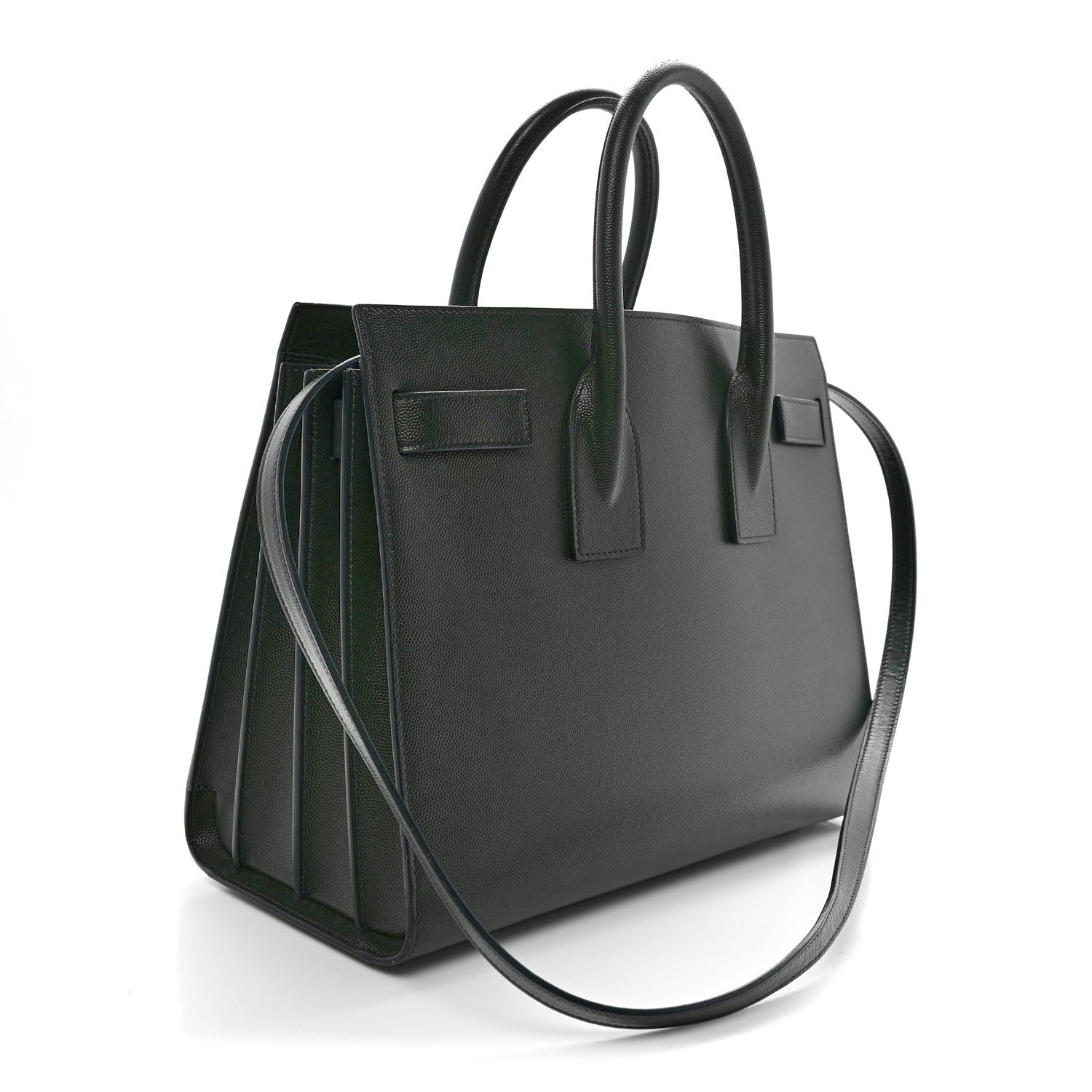 Saint Laurent Grained Calfskin Small Sac De Jour Dark Vert 3 of 13