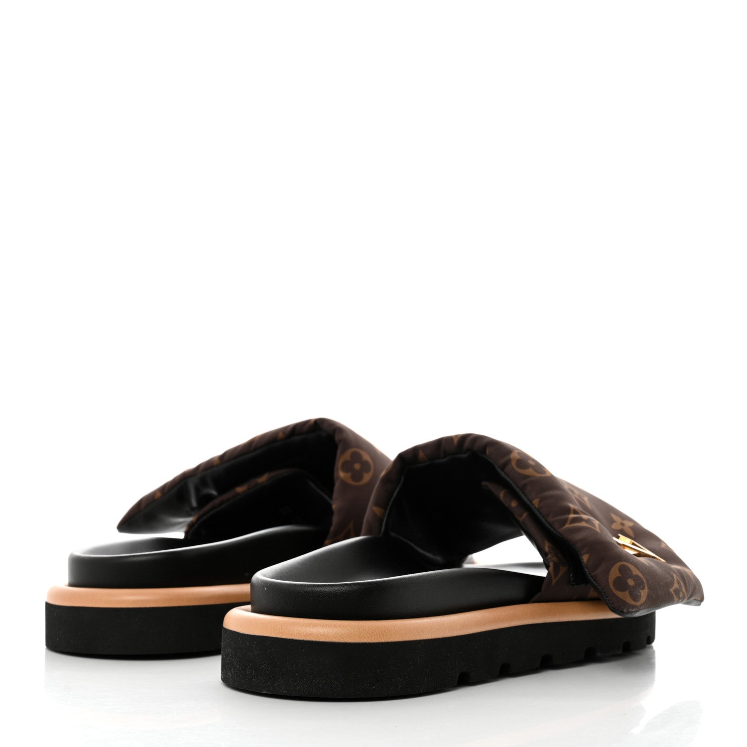 Louis Vuitton Nylon Monogram LV Pool Pillow Flat Comfort Mule 38 Cacao Brown 4 of 8