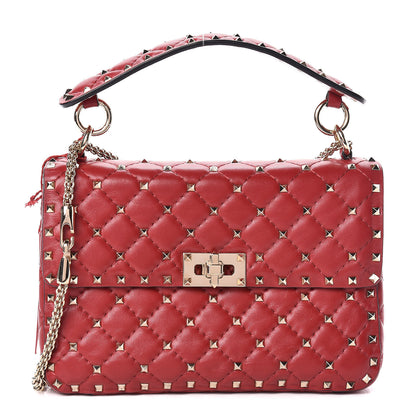 Valentino Garavani Nappa Medium Rockstud Spike Shoulder Bag Rosso Valentino 1 of 10