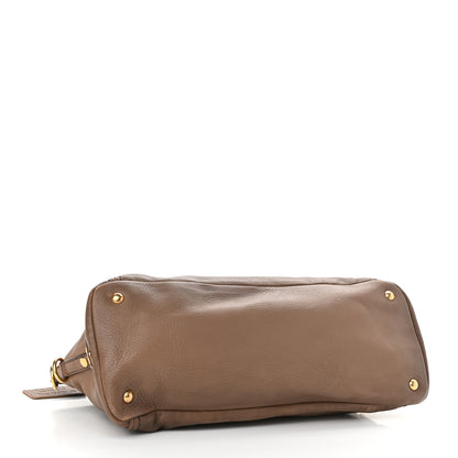 Prada Cervo Antik Top Handle Tote Brown 4 of 13