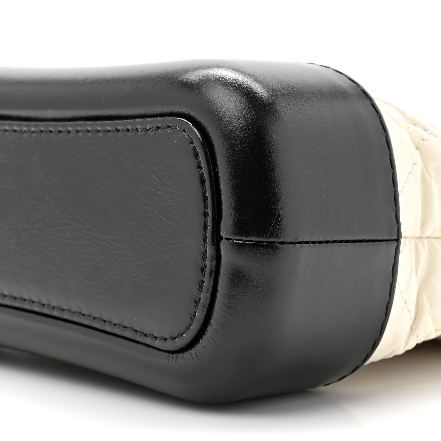 Chanel Aged Calfskin Quilted Small Gabrielle Hobo Black White 9 of 11