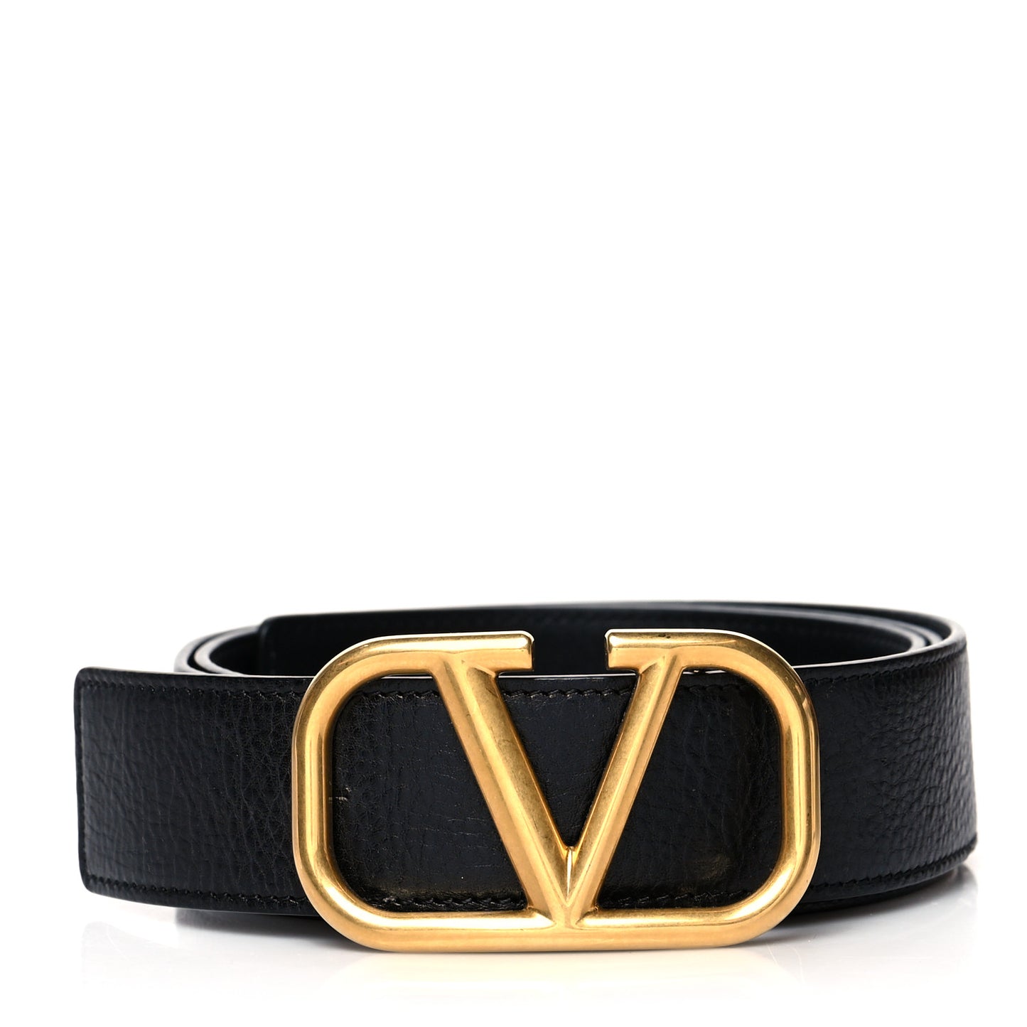 Glossy Calfskin VLogo Belt 95 38 Black