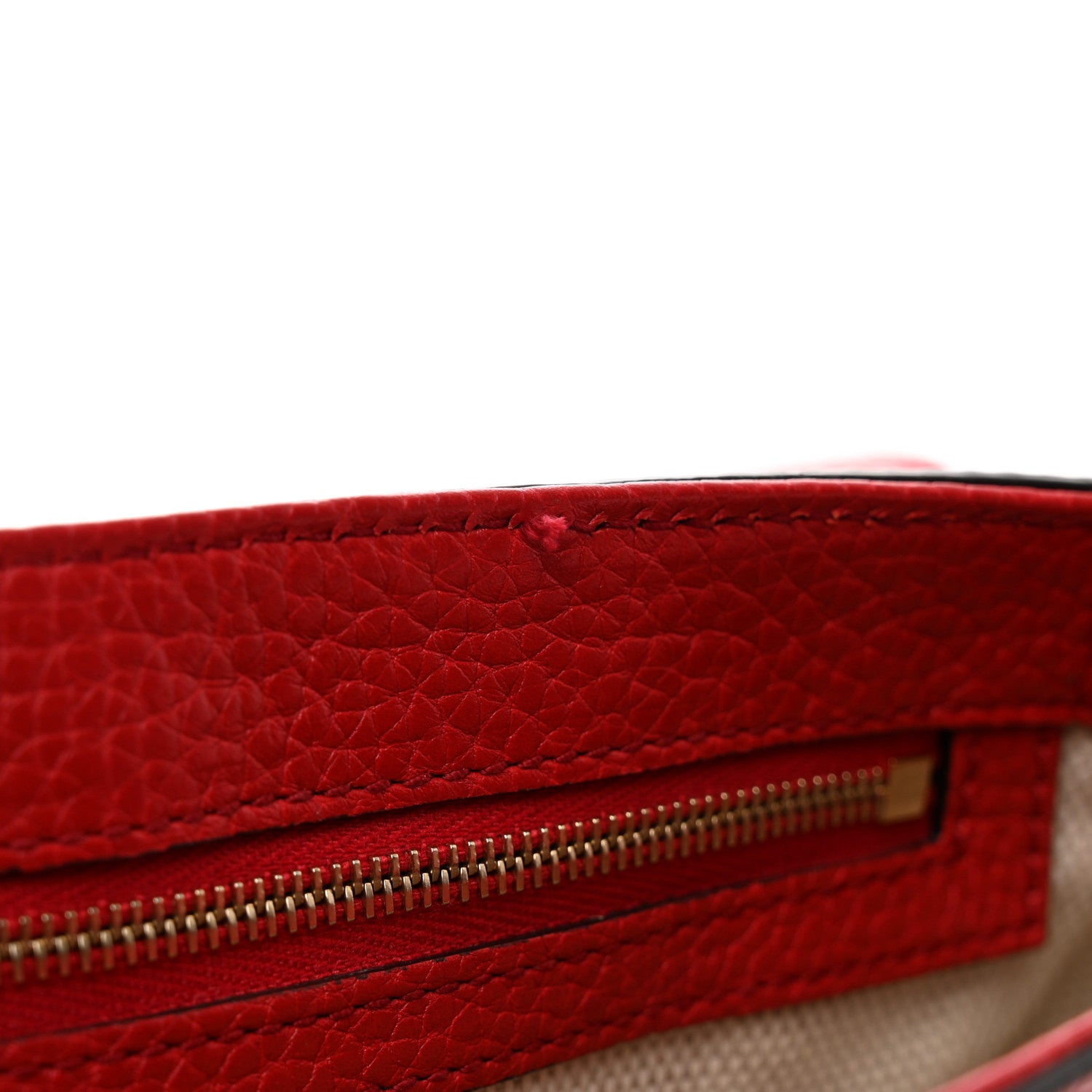 Gucci Pebbled Calfskin Medium Soho Flap Crossbody Vibrant Red 10 of 10