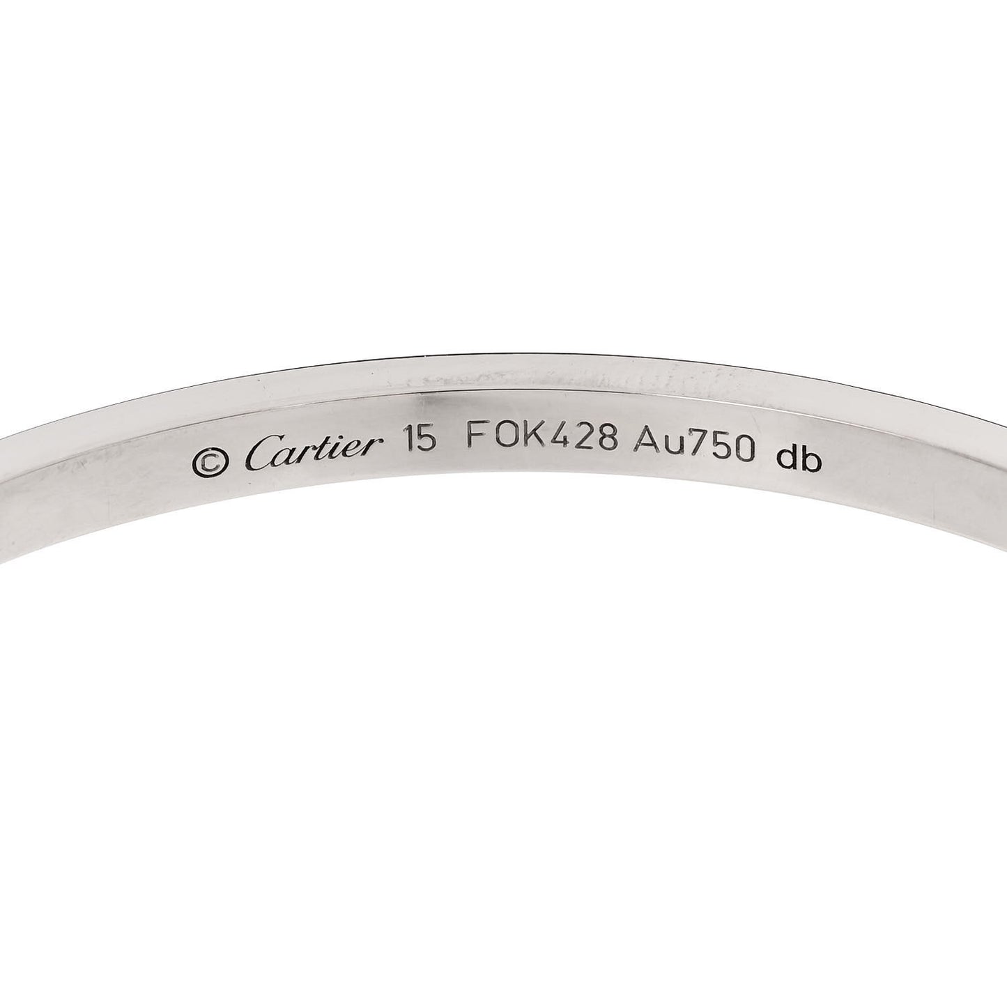 18K White Gold Small LOVE Bracelet 15