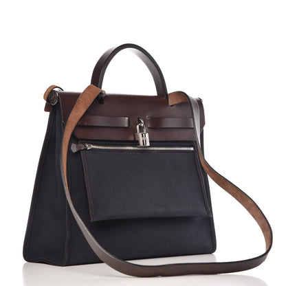 Hermes Toile Vache Hunter Herbag Zip 31 PM Black Ebene 4 of 19