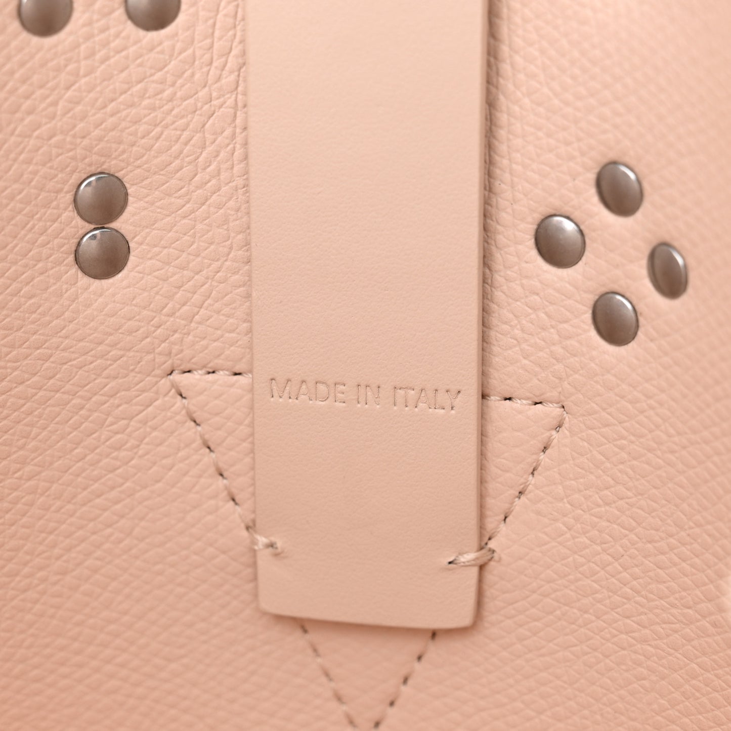 Calfskin Spiked Mini Cabachic Mini Bucket Bag Leche