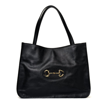 Gucci New Sakai Calfskin Lux Horsebit 1955 Tote Bag Black 1 of 4