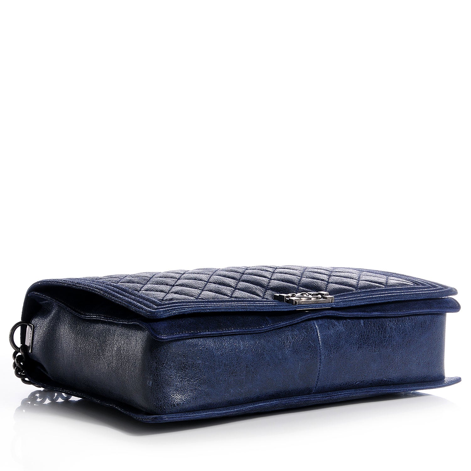 Chanel Goatskin Quilted Large Gentle Boy Flap Navy 4 of 9