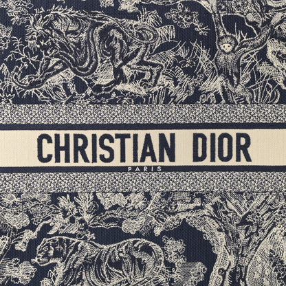 Christian Dior Canvas Embroidered Large Dioriviera Toile De Jouy Reverse Book Tote Blue 8 of 11