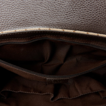 Gucci Monogram Flap Messenger Bag Beige Dark Brown 8 of 13
