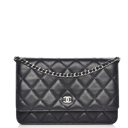 Chanel Caviar Quilted Wallet On Chain WOC Navy Blue 1 of 10