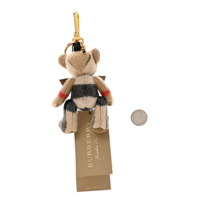 Burberry Cashmere Vintage Check Thomas Bear Bag Charm Camel 2 of 5