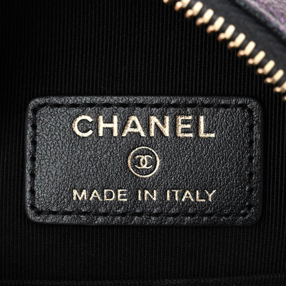 Chanel Iridescent Caviar Quilted Round Clutch With Chain Black 6 of 10