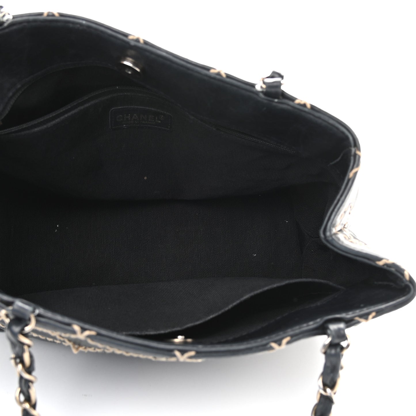 Calfskin Wild Stitch Shoulder Bag Black