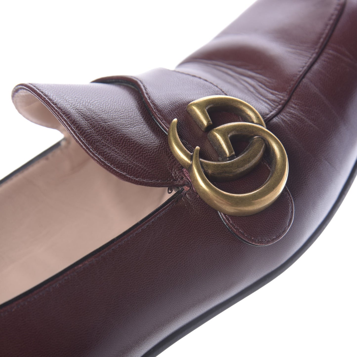 Malaga Kid Womens GG Marmont Loafers 36 Vintage Bordeaux