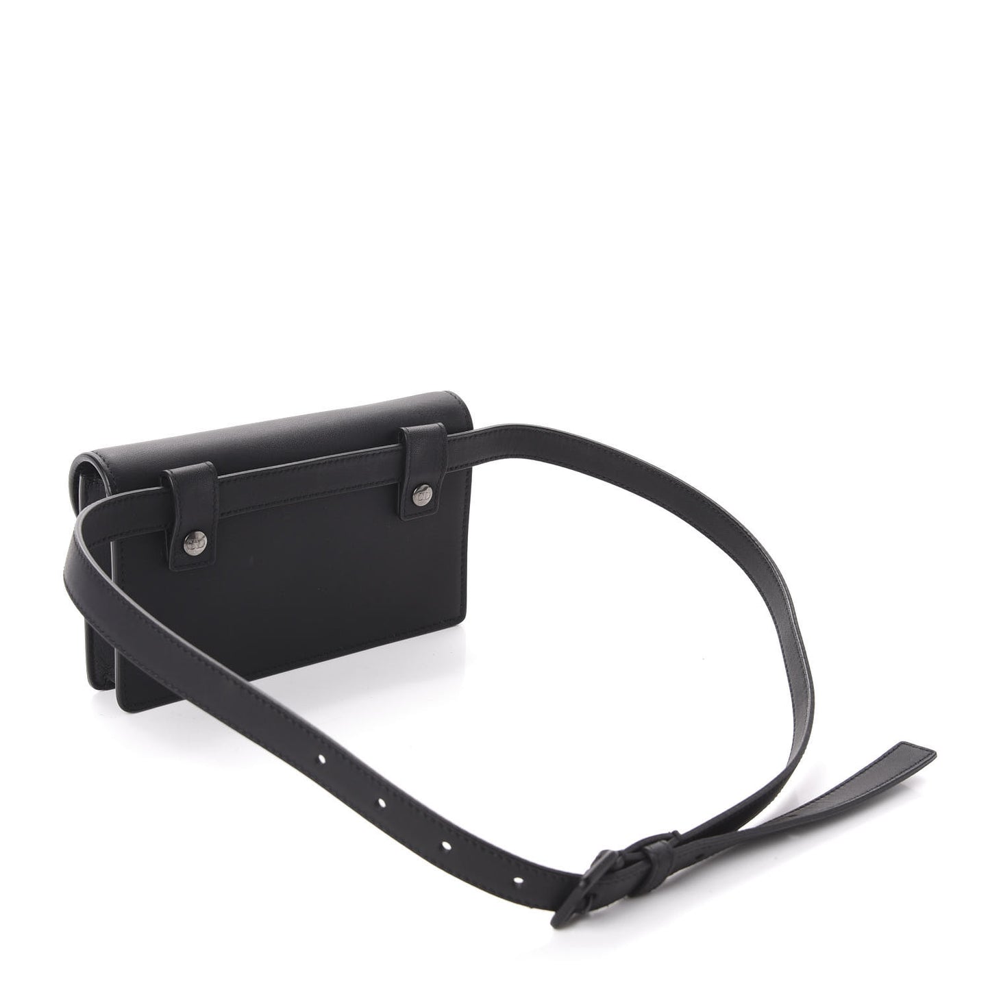 Ultra Matte Calfskin Saddle Belt Bag Black