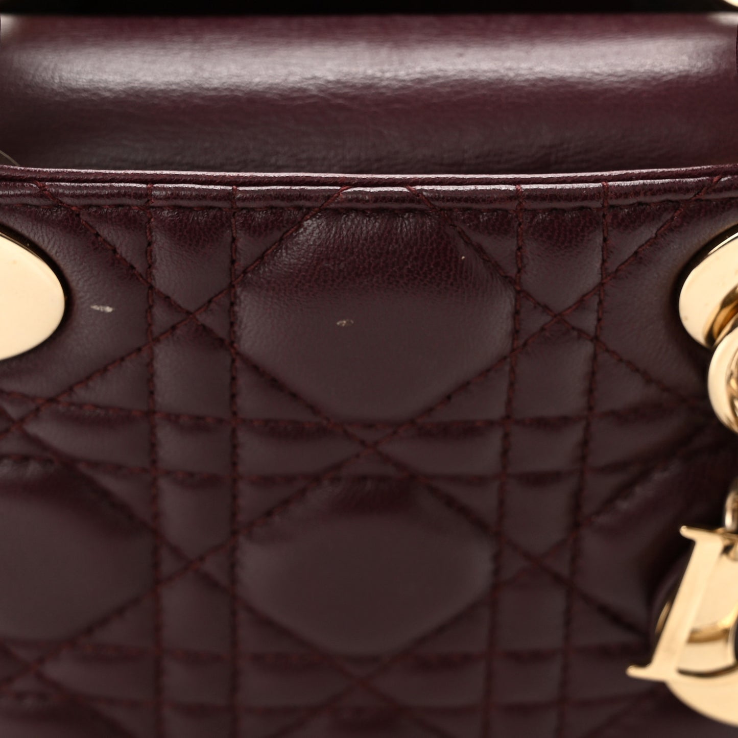 Lambskin Cannage Mini Lady Dior Plum