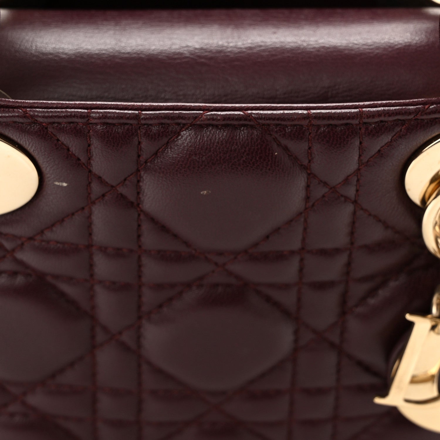 Christian Dior Lambskin Cannage Mini Lady Dior Plum 11 of 11